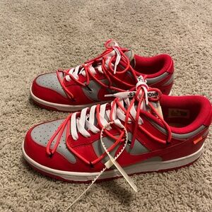 Men Off-White for Nike Dunk Nike Low Size US12 Red/Grey